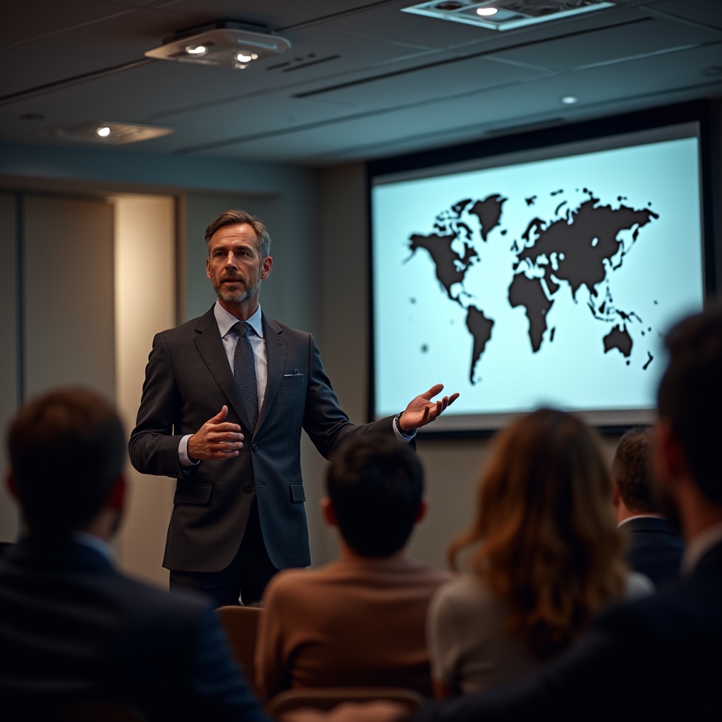 Фасилитатор ведёт презентацию по культурным кодам